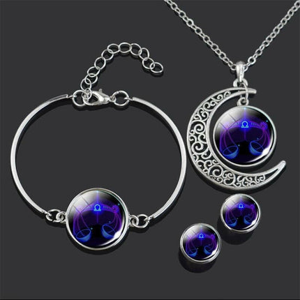 Women Products Constellation-12 Zodiac Signs-Necklace Bracelet Set - Women's Shop Mad Fly Essentials
