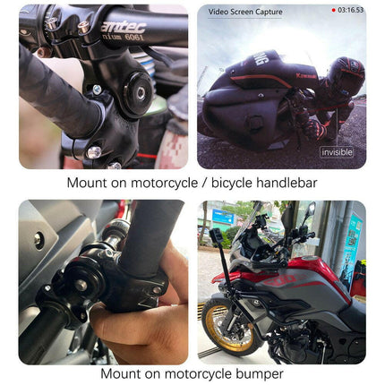 Mad Fly Essentials 0 Motorcycle Bicycle Handlebar Mount Bracket Invisible Monopod for GoPro Max Hero10 Insta360 One X3 X2 DJI Moto Camera Accessories