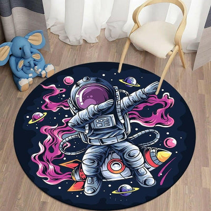 Mad Fly Essentials 0 Multicolor space round carpet cartoon Soft table mat soft carpet children&#39;s room science astronaut floor mat children&#39;s bedroom