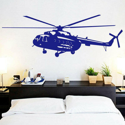 Mad Fly Essentials 0 New Military Helicopter Pattern Wall Stickers Home Decoration Accessories for Living Room Background Decals wall-sticker
