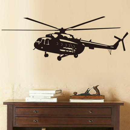 Mad Fly Essentials 0 New Military Helicopter Pattern Wall Stickers Home Decoration Accessories for Living Room Background Decals wall-sticker