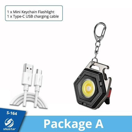 Mad Fly Essentials 0 Package A / Rechargeable Mini Camping Light LED Flashlight Lantern USB Charging COB Keychain Work Light Floodlight with Strong Magnet IP64 Waterproof