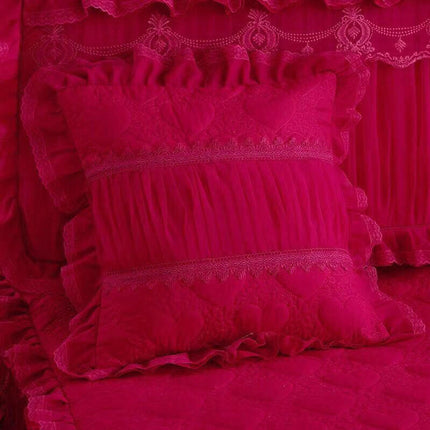 Mad Fly Essentials 0 Pillowcase 50x50cm 2 / Twin 120x200cm 3pcs Princess 1 Piece Lace Bed Skirt + 2 Piece Pillowcases Bedding Bedspreads Sheet Pink Lace Bedding Set Bed For Girl Bed Cover
