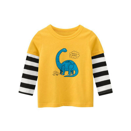 Mad Fly Essentials 0 R / 2T / China Children Boys Clothing Toddler Kids Long Sleeves T-shirts for Girl Boy Tops Tees Baby Astronaut Dinosaur T Shirt Casual Clothes
