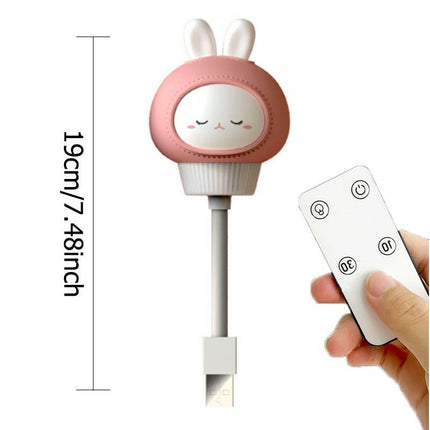 Mad Fly Essentials 0 Rabbit with Remote USB Cartoon Cute Night Light With Remote Control Babies Bedroom Decorative Feeding Light Bedside Tabe Lamp Xmas Gifts For Kids