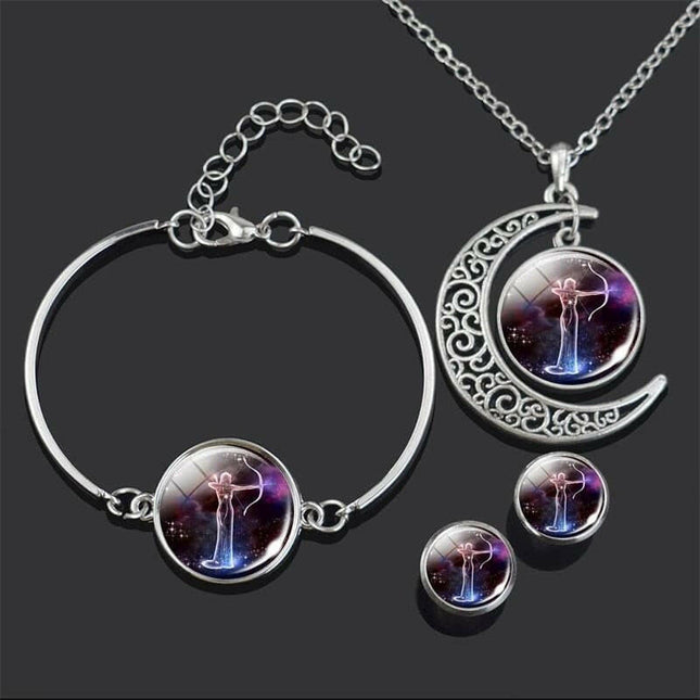 Women Products Constellation-12 Zodiac Signs-Necklace Bracelet Set - Women's Shop Mad Fly Essentials