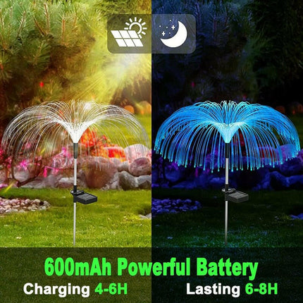 Solar Garden Waterproof Fiber-Optic Jellyfish Lawn Lights - Lighting & Bulbs Mad Fly Essentials