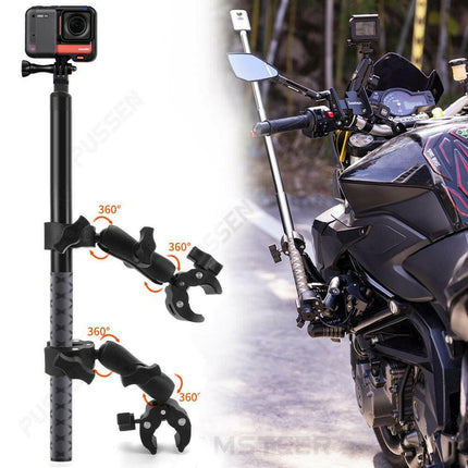 Mad Fly Essentials 0 TUYU Motorcycle Bike Invisible Selfie Stick Monopod Handlebar Mount Bracket for GoPro Max Hero 11 Insta360 One X2 X3 Accessories