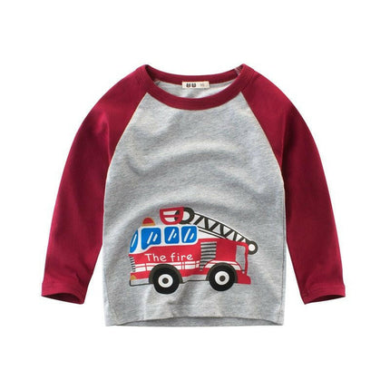 Mad Fly Essentials 0 V / 2T / China Children Boys Clothing Toddler Kids Long Sleeves T-shirts for Girl Boy Tops Tees Baby Astronaut Dinosaur T Shirt Casual Clothes