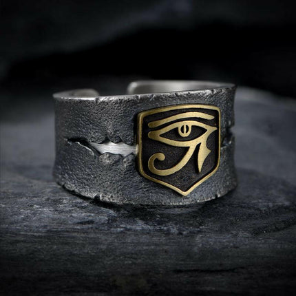 Men Vintage Egyptian Mythology Eye-of-Horus Symbol Ring - Men's Fashion Mad Fly Essentials