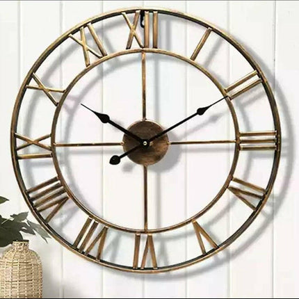 Mad Fly Essentials 0 Wall Clocks Needle Gift Roman Numerals Indoor Outdoor Garden Metal Accurate Silent Nordic Hanging Ornament Round Home Decoration