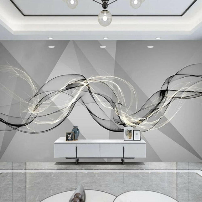 Custom Modern Minimalist 3D Light Smoke Line Wallpaper - Home & Garden Mad Fly Essentials