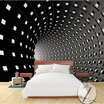 Custom Black White Space Ramp 3D Wallpaper - Home & Garden Mad Fly Essentials