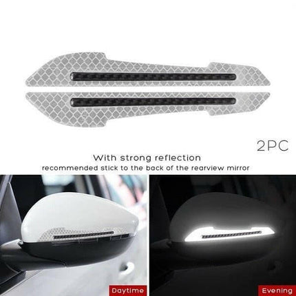 Mad Fly Essentials 0 white Car Reflective Stickers Collision avoidance Warning Strip Tape Traceless Protective Sticker Warn on Car Rearview Mirror