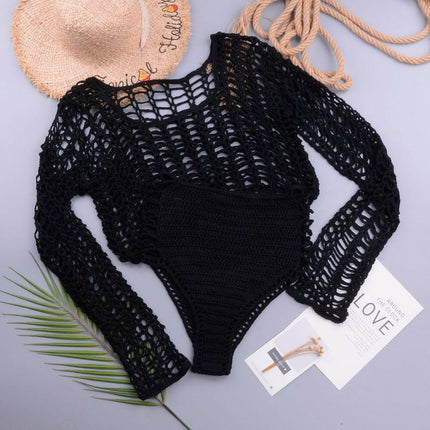 Women Crochet Split Swimsuit Hollow Out Bikini Cover - Women's Shop Mad Fly Essentials