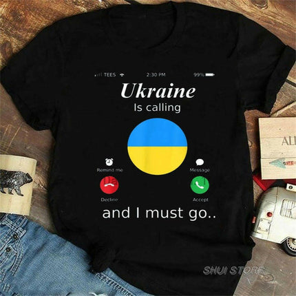 Mad Fly Essentials 0 Women Ukrainian Style Black T Shirt Graphic Short-Sleeve Shirts