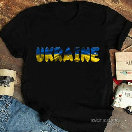 Mad Fly Essentials 0 Women Ukrainian Style Black T Shirt Graphic Short-Sleeve Shirts