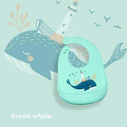 Mad Fly Essentials Home & Garden blue whale Waterproof Baby Cartoon print Adjustable Bibs Burp Cloths
