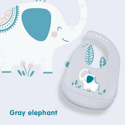 Mad Fly Essentials Home & Garden elephant Waterproof Baby Cartoon print Adjustable Bibs Burp Cloths