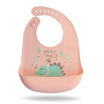 Mad Fly Essentials Home & Garden style2 light pink Waterproof Baby Cartoon print Adjustable Bibs Burp Cloths