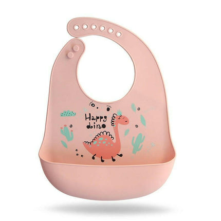 Mad Fly Essentials Home & Garden style2 pink Waterproof Baby Cartoon print Adjustable Bibs Burp Cloths