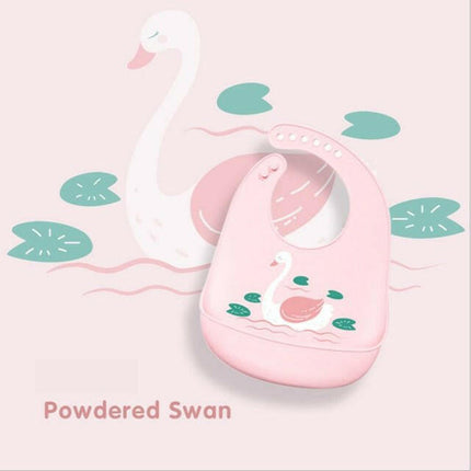 Mad Fly Essentials Home & Garden swan Waterproof Baby Cartoon print Adjustable Bibs Burp Cloths
