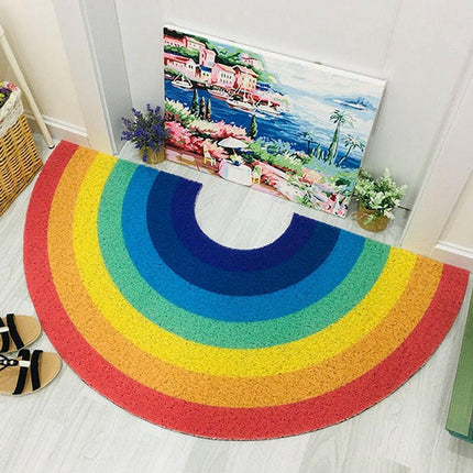 Mad Fly Essentials Kid's Room Decor Home Rainbow Doormat Semicircle Bathroom Entrance Non-slip Floor Mat