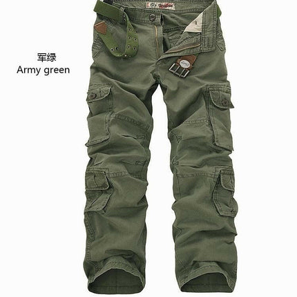 Mad Fly Essentials Men's Fashion 28 / Army Green Men Military Tactical pants Multi-pocket Washed Cargo Pants