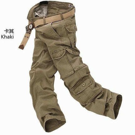 Mad Fly Essentials Men's Fashion 28 / Khaki Men Military Tactical pants Multi-pocket Washed Cargo Pants