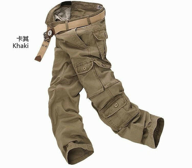 Mad Fly Essentials Men's Fashion 28 / Khaki Men Military Tactical pants Multi-pocket Washed Cargo Pants