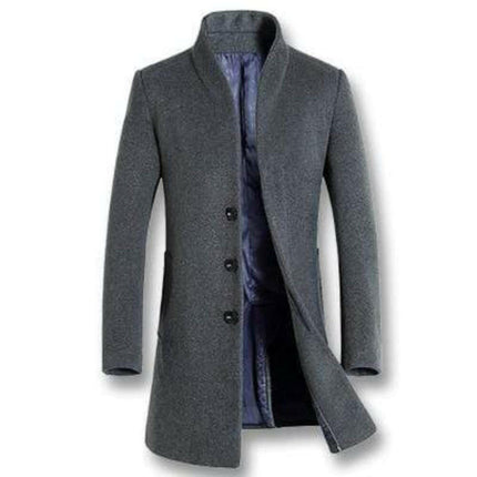 Mad Fly Essentials Men's Fashion Gray / M Men Business Casual Woolen Slim Fit Jackets Parkas Men Business Casual Woolen Jackets Coats Slim Fit Large Size Jackets