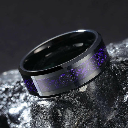 Men Celtic Tungsteen Carbon Fiber Ring - Men's Fashion Mad Fly Essentials