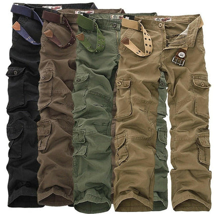 Mad Fly Essentials Men's Fashion Men Military Tactical pants Multi-pocket Washed Cargo Pants