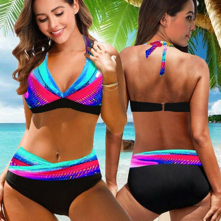 Mad Fly Essentials Women's Fashion MULTI / XS Women 2022 Plus Size Swimwear Retro Sexy Rainbow Bikini Set