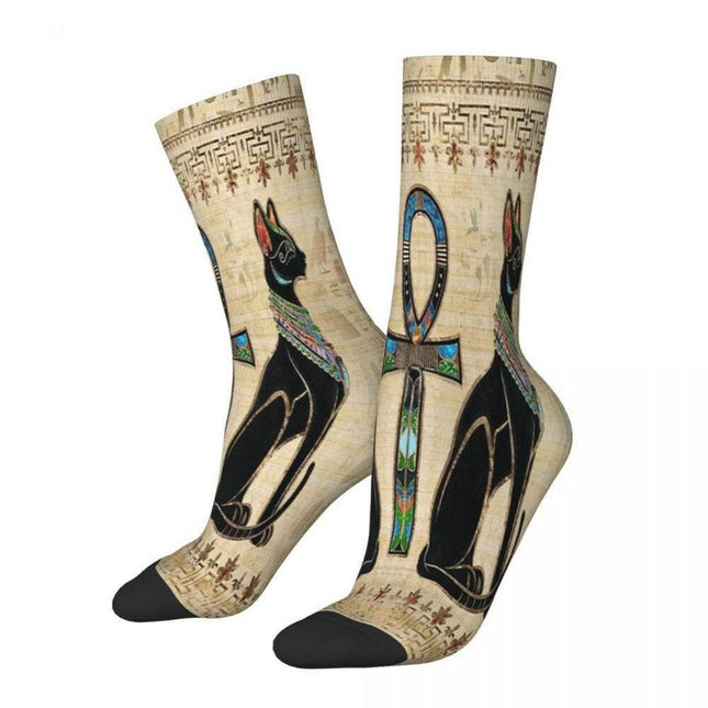 Men Cats Funny Ankh Cross Ancient Egyptian Socks - Socks - TOB - Mad Fly Essentials