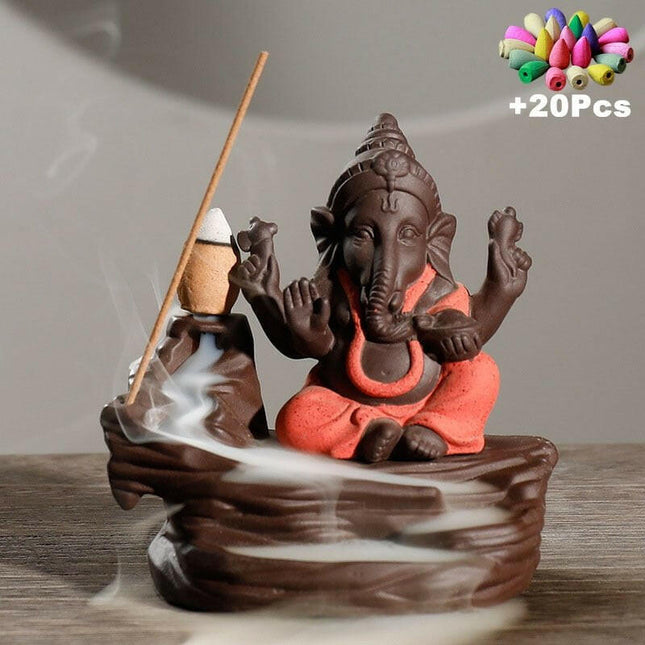 Ganesha Backflow Incense Burner Elephant God Holder - Home & Garden Mad Fly Essentials