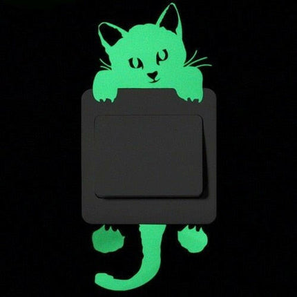 NICELET Kids Shop 001 Cat Luminous Cartoon Funny Animal Switch Sticker