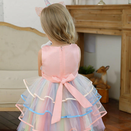 Girls Sleeveless Floral Rainbow Dress - Kids Shop Mad Fly Essentials