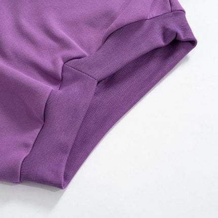 OMSJ Women's Shop Women Hoodies Purple Turtleneck Long Sleeve Pullover Sweatshirt