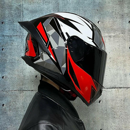 Men Motorcycle Full Face Black Tribal Helmet - Super Deals Mad Fly Essentials