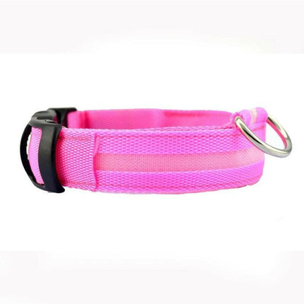 PetZone Super Deals Wire Mesh Pink / XS 28-38cm Pet Dog Safety LED Flashing Collar