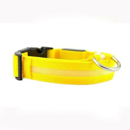 PetZone Super Deals Wire Mesh Yellow / XS 28-38cm Pet Dog Safety LED Flashing Collar