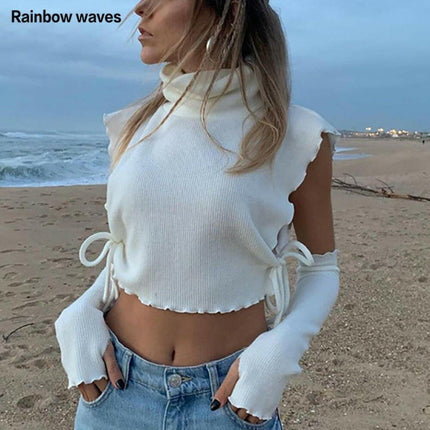Women Knitted Sexy Long Crop Tops - Women's Shop Mad Fly Essentials
