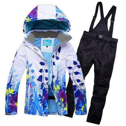 RIVIYELE Women's Shop BSLH and Black / S Women Ski Suit Windproof Snowboard Jacket+Pants