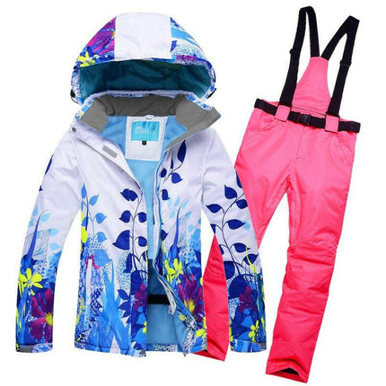 RIVIYELE Women's Shop BSLH and pink / S Women Ski Suit Windproof Snowboard Jacket+Pants