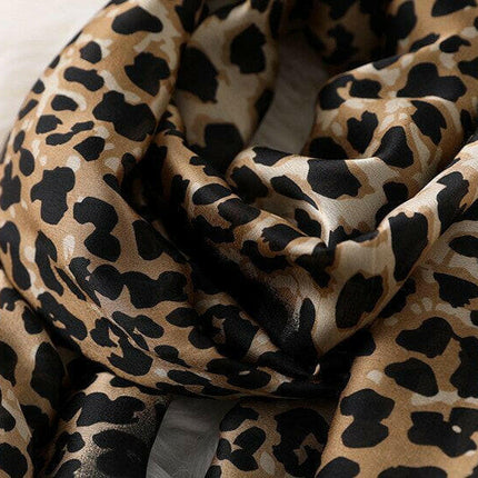 Women Winter Leopard Silk Shawls Wraps - Women's Shop Mad Fly Essentials