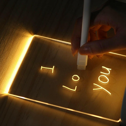 Sololandor Lighting & Bulbs Note Board Creative 3D LED Night Light Lamp USB