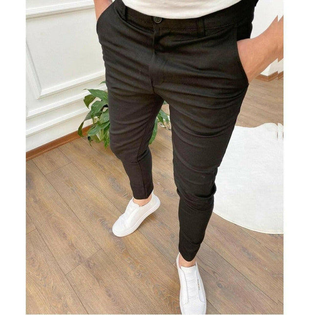 Men's Casual Versatile Stretch Solid Business Office Pants - Men's Fashion Mad Fly Essentials