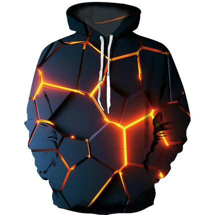 Men Colorful 3D Fluorescence Sweatshirt Black Hoodies - Men's Fashion Mad Fly Essentials