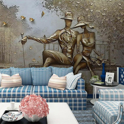 Custom 3D Modern Lovers Abstract Art (1 ㎡) Wallpaper - Home & Garden Mad Fly Essentials